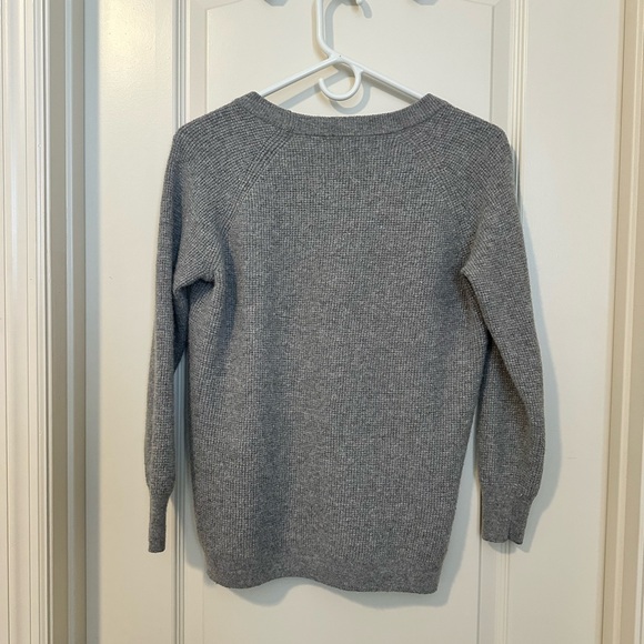 Madewell Gray Alpaca Wool Blend Size Medium High Low Slit Sides Pullover Sweater - Picture 2 of 5